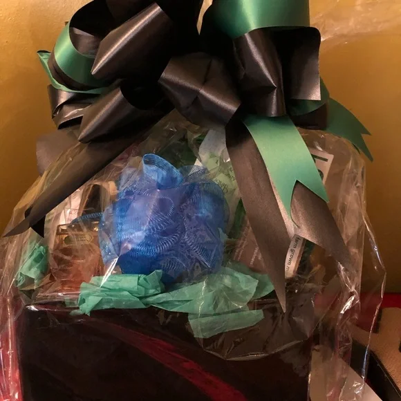 His and hers gift basket. Can go for both full candles body wash, scrubs etc